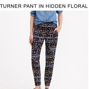 J. Crew dark floral joggers Pants with Tapered Leg size 6